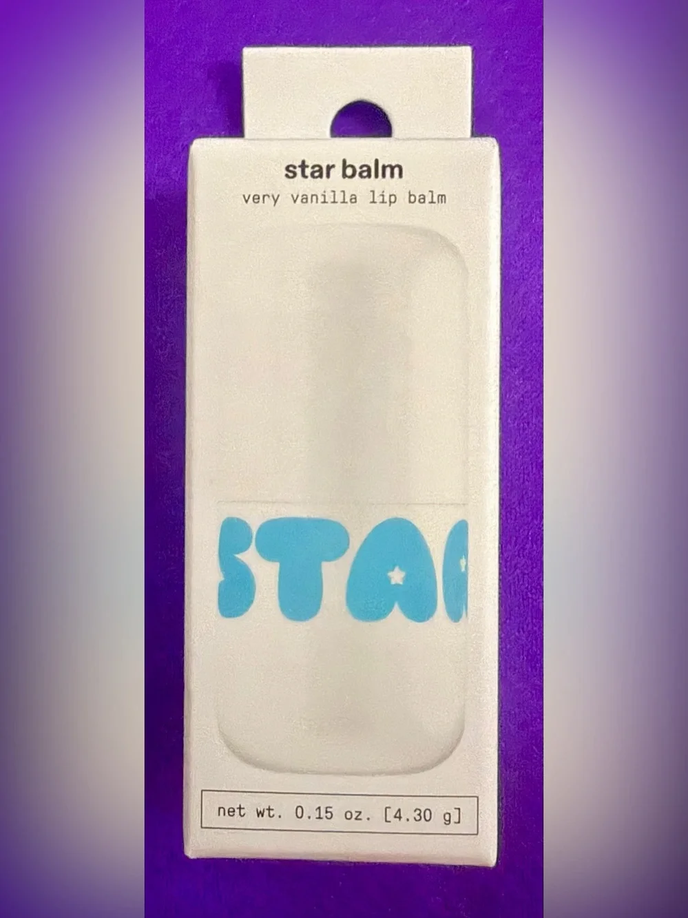 star balm Very Vanilla Lip Balm — White with Blue Logo